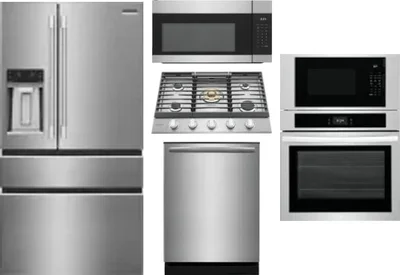 5 Piece Package Includes Refrigerator, Cooktop, Wall Oven, Microwave And Dishwasher