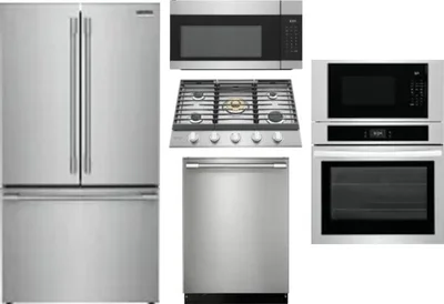 5 Piece Package Includes Refrigerator, Cooktop, Wall Oven, Microwave And Dishwasher