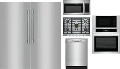 6 Piece Package Includes Refrigerator, Freezer, Cooktop, Wall Oven, Microwave And Dishwasher