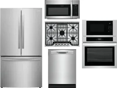 5 Piece Package Includes Refrigerator, Cooktop, Wall Oven, Microwave And Dishwasher