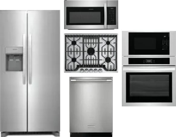 5 Piece Package Includes Refrigerator, Cooktop, Wall Oven, Microwave And Dishwasher