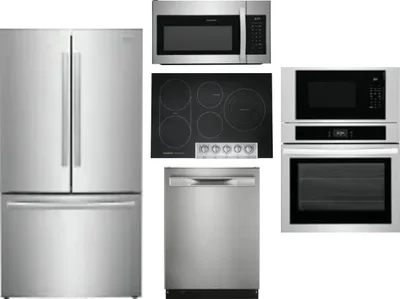 5 Piece Package Includes Refrigerator, Cooktop, Wall Oven, Microwave And Dishwasher