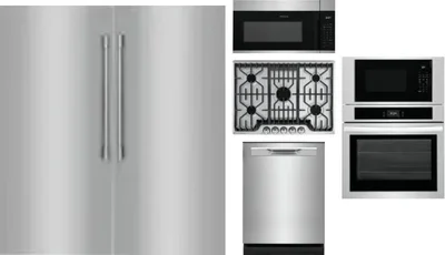 6 Piece Package Includes Refrigerator, Freezer, Cooktop, Wall Oven, Microwave And Dishwasher