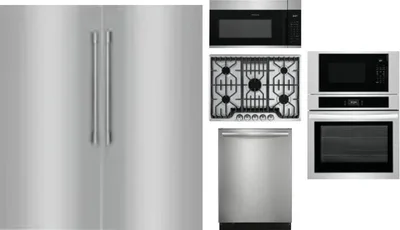6 Piece Package Includes Refrigerator, Freezer, Cooktop, Wall Oven, Microwave And Dishwasher