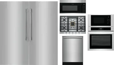 6 Piece Package Includes Refrigerator, Freezer, Cooktop, Wall Oven, Microwave And Dishwasher