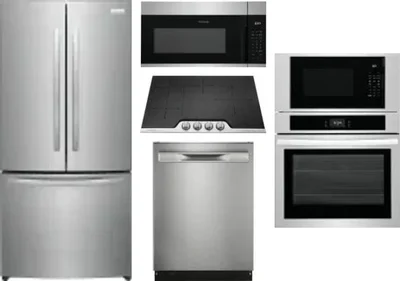 5 Piece Package Includes Refrigerator, Cooktop, Wall Oven, Microwave And Dishwasher
