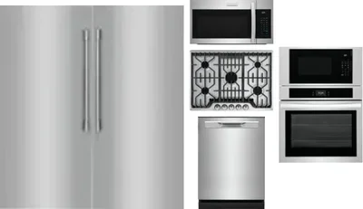 6 Piece Package Includes Refrigerator, Freezer, Cooktop, Wall Oven, Microwave And Dishwasher
