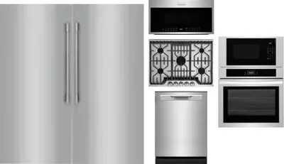 6 Piece Package Includes Refrigerator, Freezer, Cooktop, Wall Oven, Microwave And Dishwasher