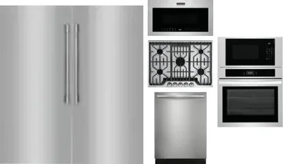 6 Piece Package Includes Refrigerator, Freezer, Cooktop, Wall Oven, Microwave And Dishwasher