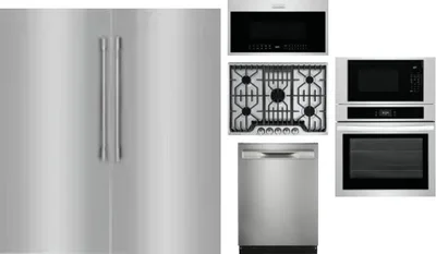 6 Piece Package Includes Refrigerator, Freezer, Cooktop, Wall Oven, Microwave And Dishwasher