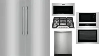 6 Piece Package Includes Refrigerator, Freezer, Cooktop, Wall Oven, Microwave And Dishwasher