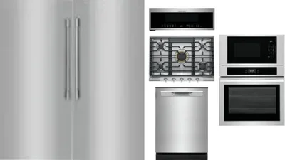 6 Piece Package Includes Refrigerator, Freezer, Cooktop, Wall Oven, Microwave And Dishwasher