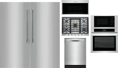 6 Piece Package Includes Refrigerator, Freezer, Cooktop, Wall Oven, Microwave And Dishwasher