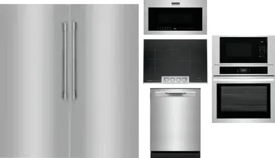 6 Piece Package Includes Refrigerator, Freezer, Cooktop, Wall Oven, Microwave And Dishwasher