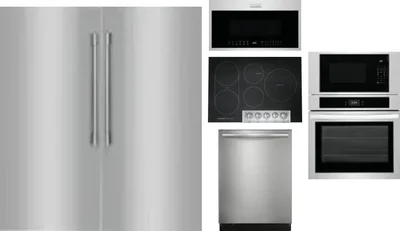 6 Piece Package Includes Refrigerator, Freezer, Cooktop, Wall Oven, Microwave And Dishwasher