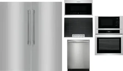 6 Piece Package Includes Refrigerator, Freezer, Cooktop, Wall Oven, Microwave And Dishwasher