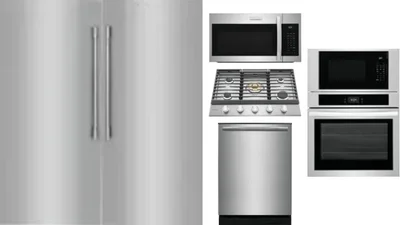 6 Piece Package Includes Refrigerator, Freezer, Cooktop, Wall Oven, Microwave And Dishwasher