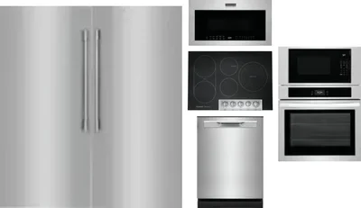 6 Piece Package Includes Refrigerator, Freezer, Cooktop, Wall Oven, Microwave And Dishwasher
