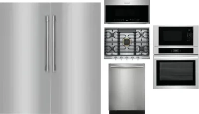 6 Piece Package Includes Refrigerator, Freezer, Cooktop, Wall Oven, Microwave And Dishwasher