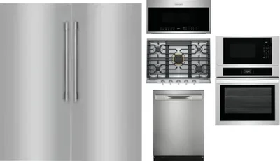 6 Piece Package Includes Refrigerator, Freezer, Cooktop, Wall Oven, Microwave And Dishwasher
