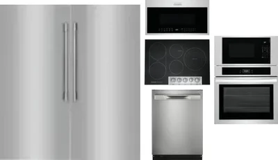 6 Piece Package Includes Refrigerator, Freezer, Cooktop, Wall Oven, Microwave And Dishwasher