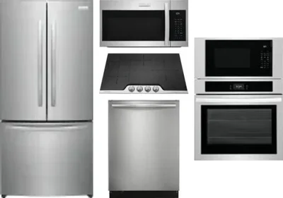 5 Piece Package Includes Refrigerator, Cooktop, Wall Oven, Microwave And Dishwasher