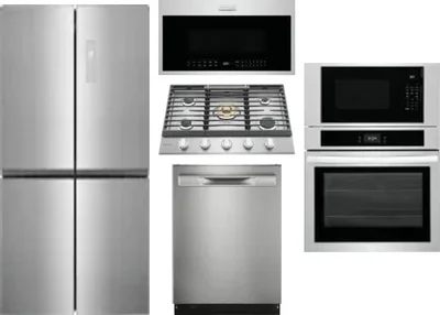 5 Piece Package Includes Refrigerator, Cooktop, Wall Oven, Microwave And Dishwasher