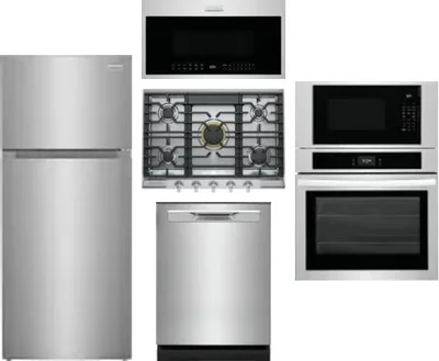 5 Piece Package Includes Refrigerator, Cooktop, Wall Oven, Microwave And Dishwasher
