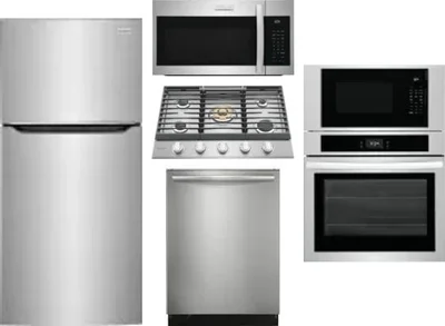 5 Piece Package Includes Refrigerator, Cooktop, Wall Oven, Microwave And Dishwasher