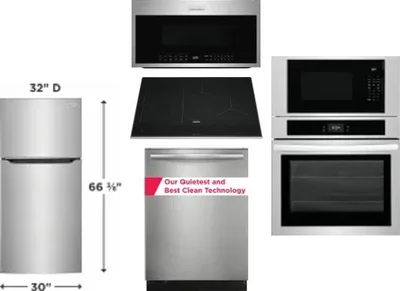 5 Piece Package Includes Refrigerator, Cooktop, Wall Oven, Microwave And Dishwasher