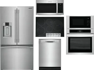 5 Piece Package Includes Refrigerator, Cooktop, Wall Oven, Microwave And Dishwasher