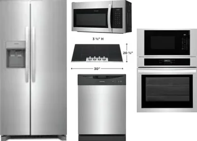 5 Piece Package Includes Refrigerator, Cooktop, Wall Oven, Microwave And Dishwasher