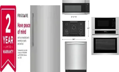 6 Piece Package Includes Refrigerator, Freezer, Cooktop, Wall Oven, Microwave And Dishwasher