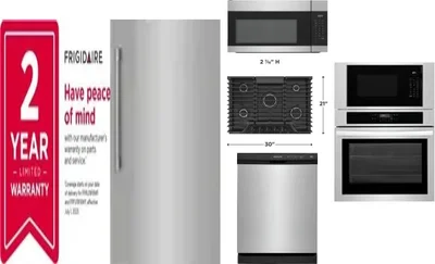 6 Piece Package Includes Refrigerator, Freezer, Cooktop, Wall Oven, Microwave And Dishwasher