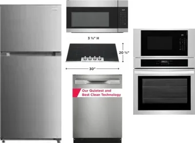 5 Piece Package Includes Refrigerator, Cooktop, Wall Oven, Microwave And Dishwasher