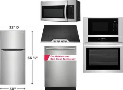 5 Piece Package Includes Refrigerator, Cooktop, Wall Oven, Microwave And Dishwasher