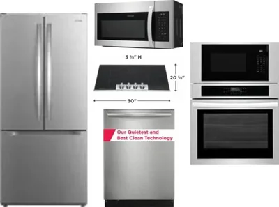 5 Piece Package Includes Refrigerator, Cooktop, Wall Oven, Microwave And Dishwasher