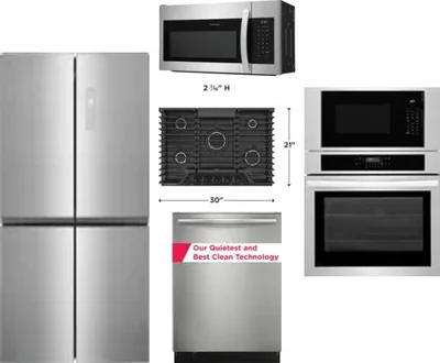 5 Piece Package Includes Refrigerator, Cooktop, Wall Oven, Microwave And Dishwasher