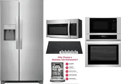 5 Piece Package Includes Refrigerator, Cooktop, Wall Oven, Microwave And Dishwasher