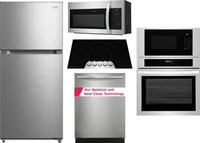 5 Piece Package Includes Refrigerator, Cooktop, Wall Oven, Microwave And Dishwasher