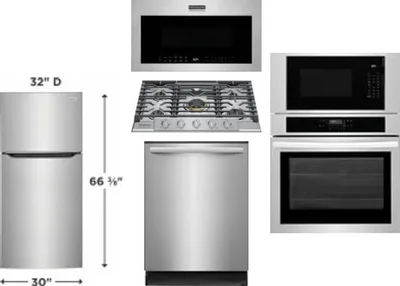 5 Piece Package Includes Refrigerator, Cooktop, Wall Oven, Microwave And Dishwasher