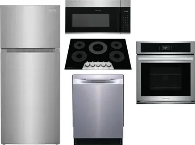5 Piece Package Includes Refrigerator, Cooktop, Wall Oven, Microwave And Dishwasher