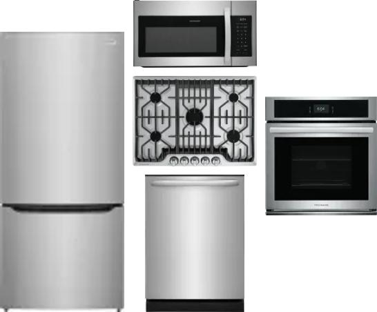 5 Piece Package Includes Refrigerator, Cooktop, Wall Oven, Microwave And Dishwasher