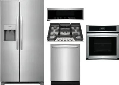 5 Piece Package Includes Refrigerator, Cooktop, Wall Oven, Microwave And Dishwasher