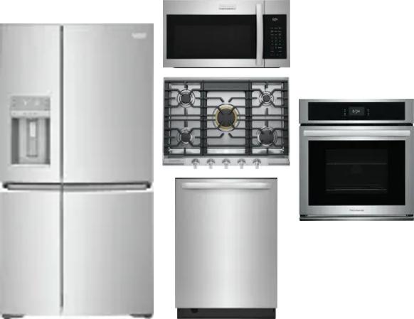 5 Piece Package Includes Refrigerator, Cooktop, Wall Oven, Microwave And Dishwasher
