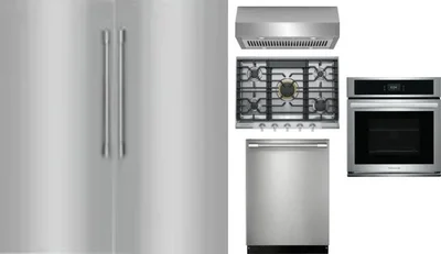 6 Piece Package Includes Refrigerator, Freezer, Cooktop, Wall Oven, Hood And Dishwasher