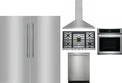 6 Piece Package Includes Refrigerator, Freezer, Cooktop, Wall Oven, Hood And Dishwasher