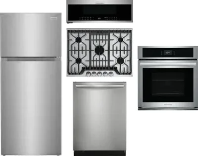 5 Piece Package Includes Refrigerator, Cooktop, Wall Oven, Microwave And Dishwasher