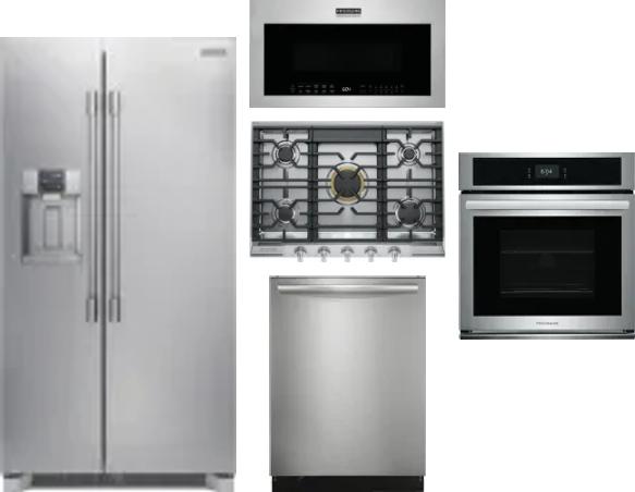 5 Piece Package Includes Refrigerator, Cooktop, Wall Oven, Microwave And Dishwasher
