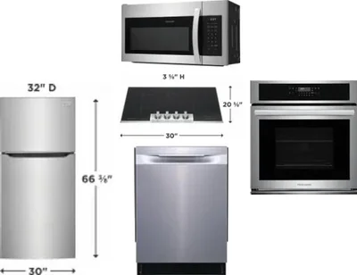 5 Piece Package Includes Refrigerator, Cooktop, Wall Oven, Microwave And Dishwasher